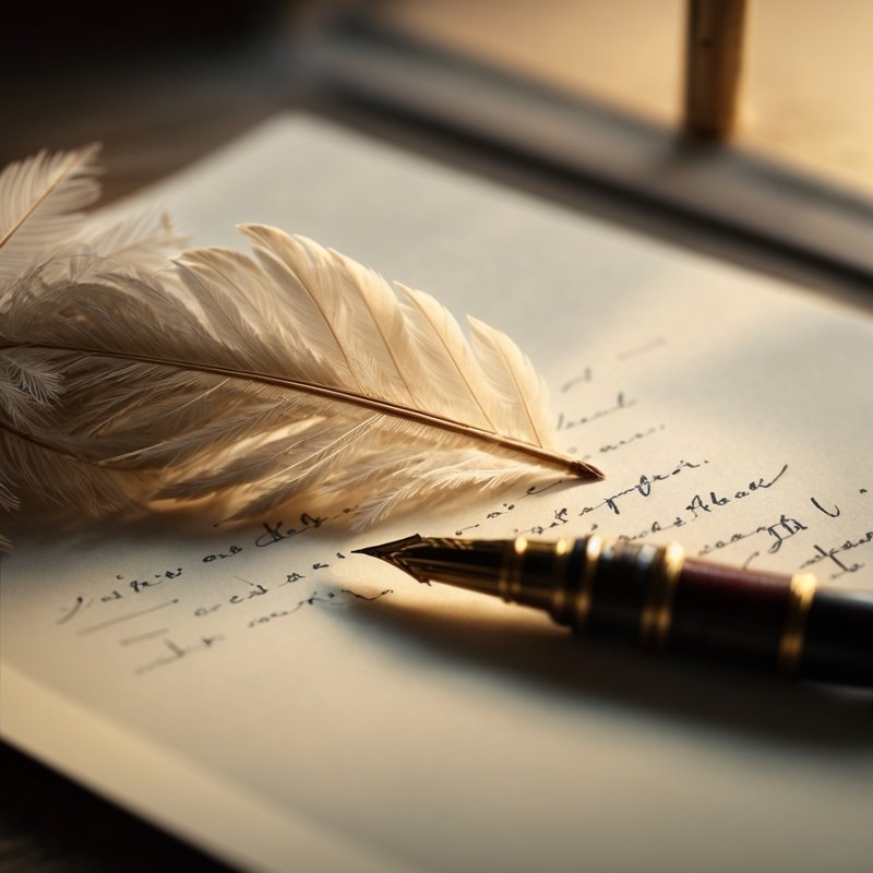 Pen and quill writing a letter